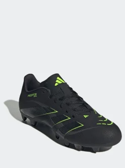 adidas Black/Grey Adult Predator Club Firm Ground Boots