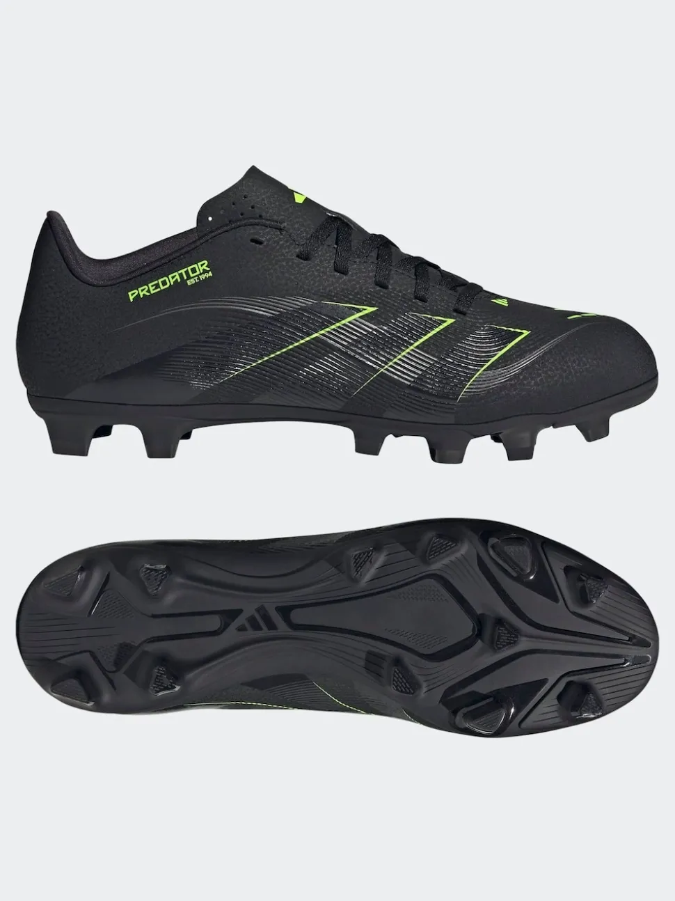 adidas Black/Grey Adult Predator Club Firm Ground Boots