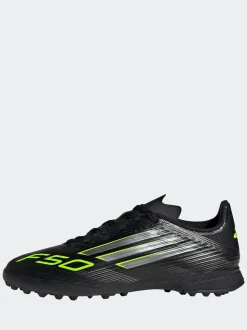adidas Black/Grey Kids F50 League Turf Boots