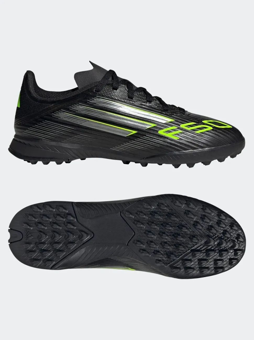 adidas Black/Grey Kids F50 League Turf Boots