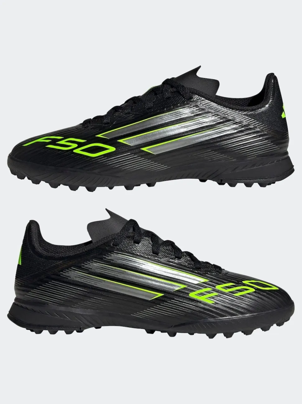 adidas Black/Grey Kids F50 League Turf Boots