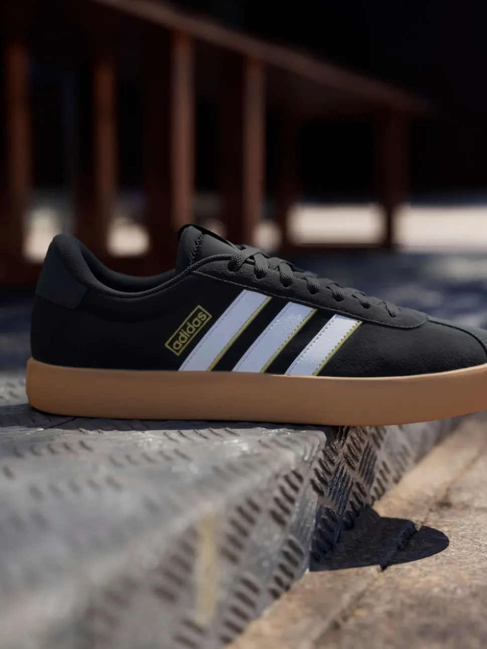 adidas Black/Gum VL Court Trainers