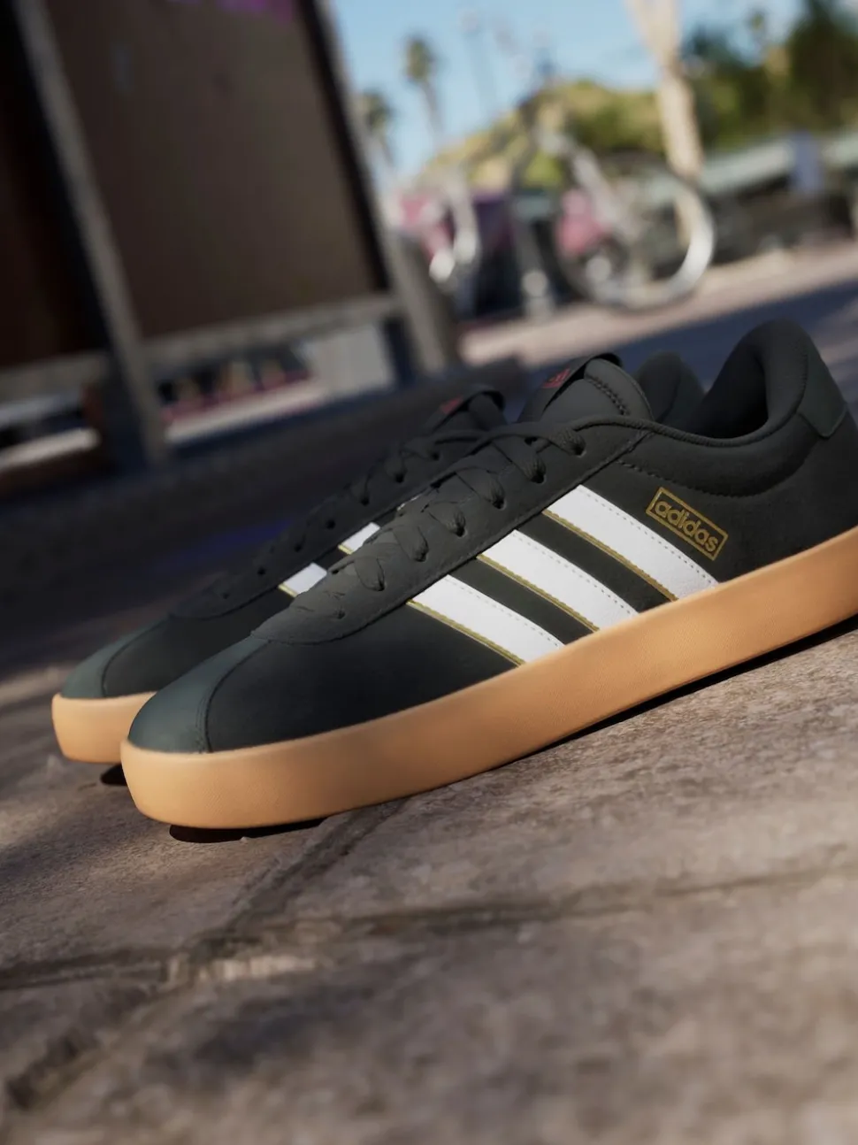 adidas Black/Gum VL Court Trainers
