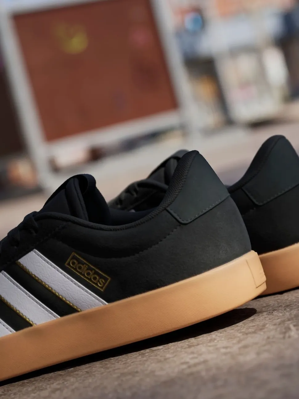 adidas Black/Gum VL Court Trainers