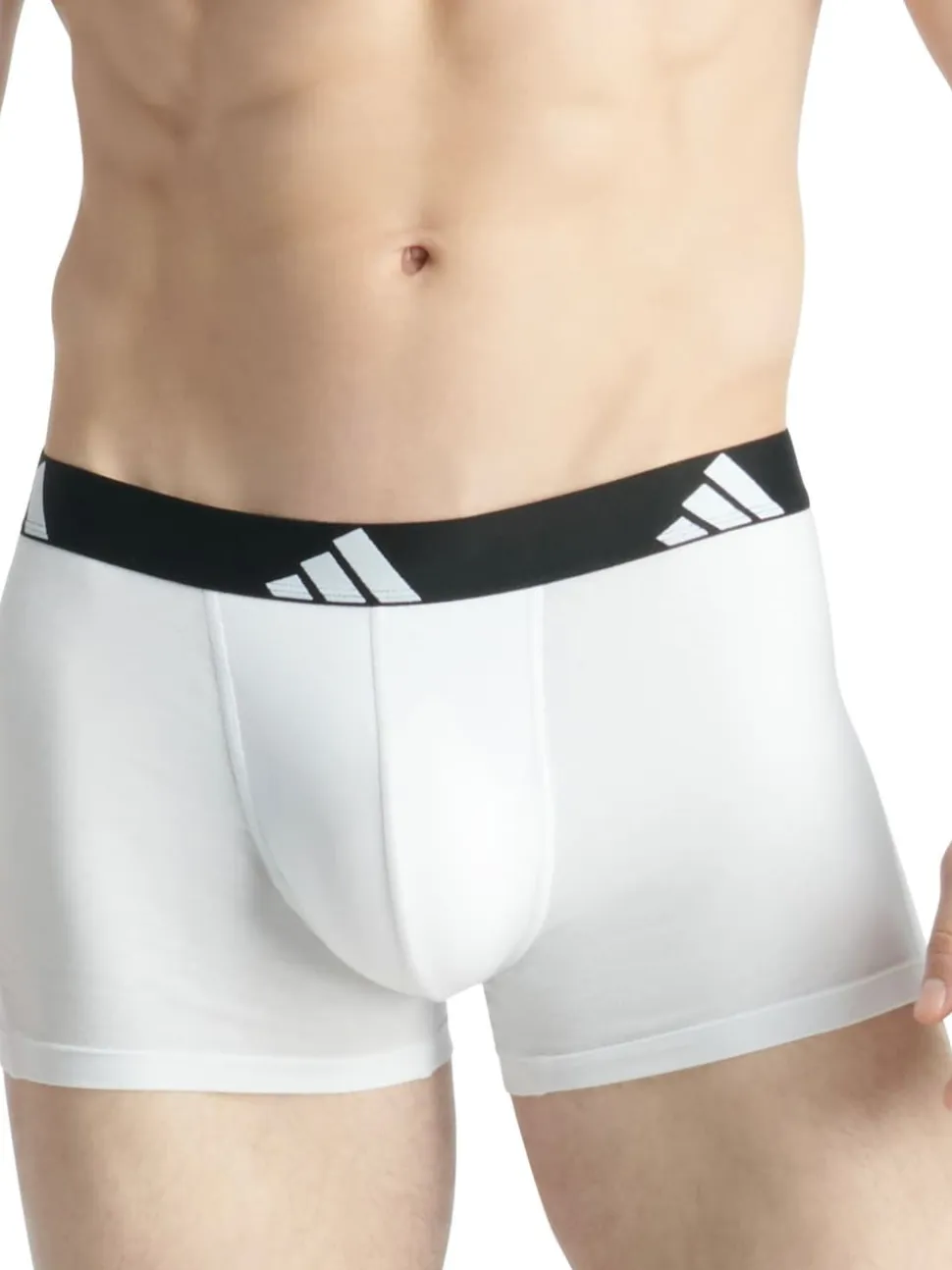 adidas Black/White Active Flex Cotton Trunks 3 pack