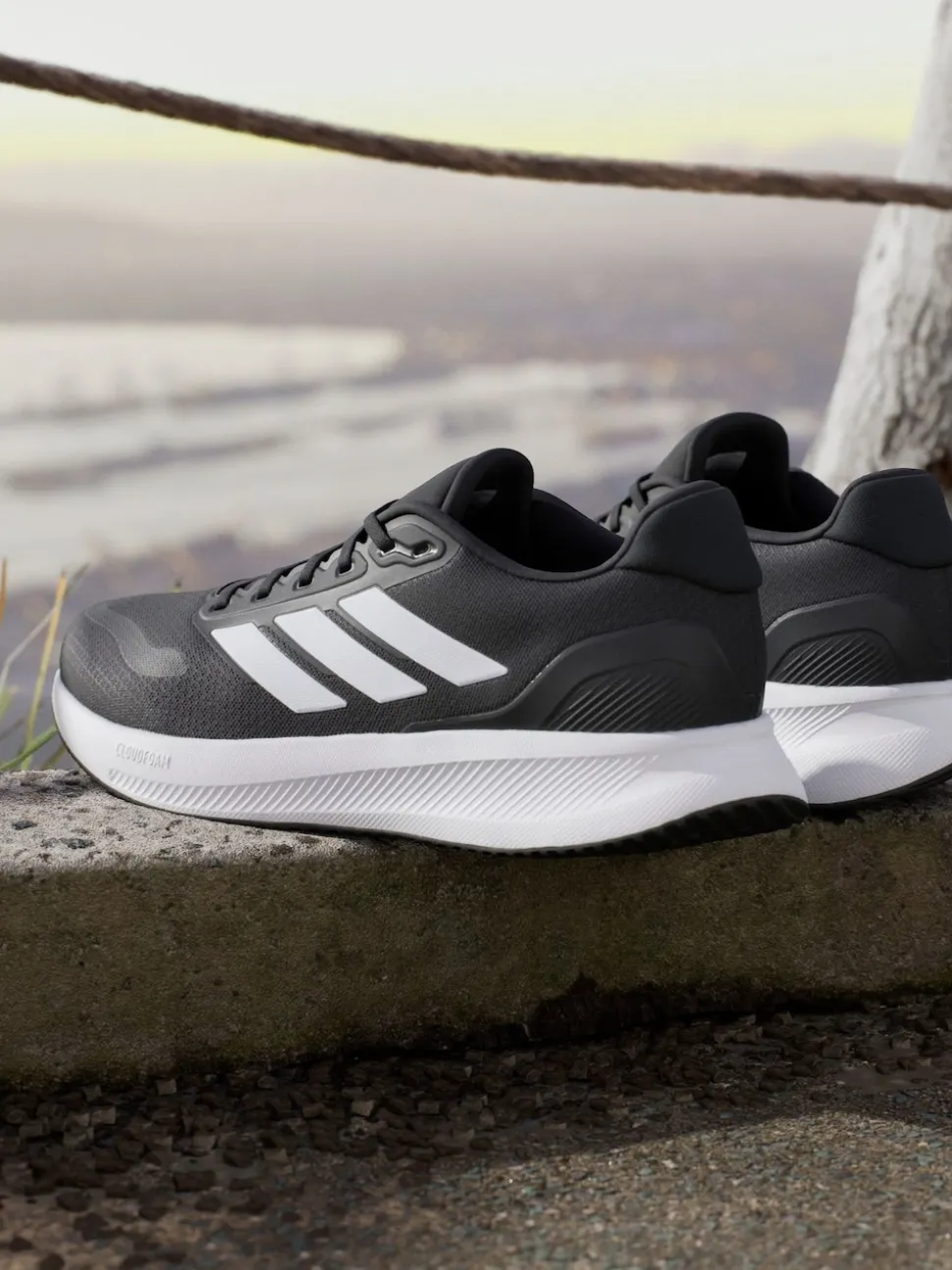 adidas Black/White Runfalcon 5 Running Trainers