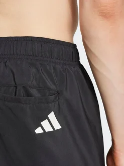 adidas Black/White 3-Stripes 8 Inch Swim Shorts