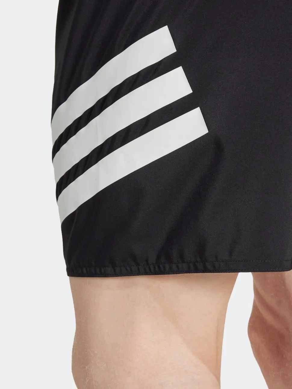 adidas Black/White 3-Stripes 8 Inch Swim Shorts
