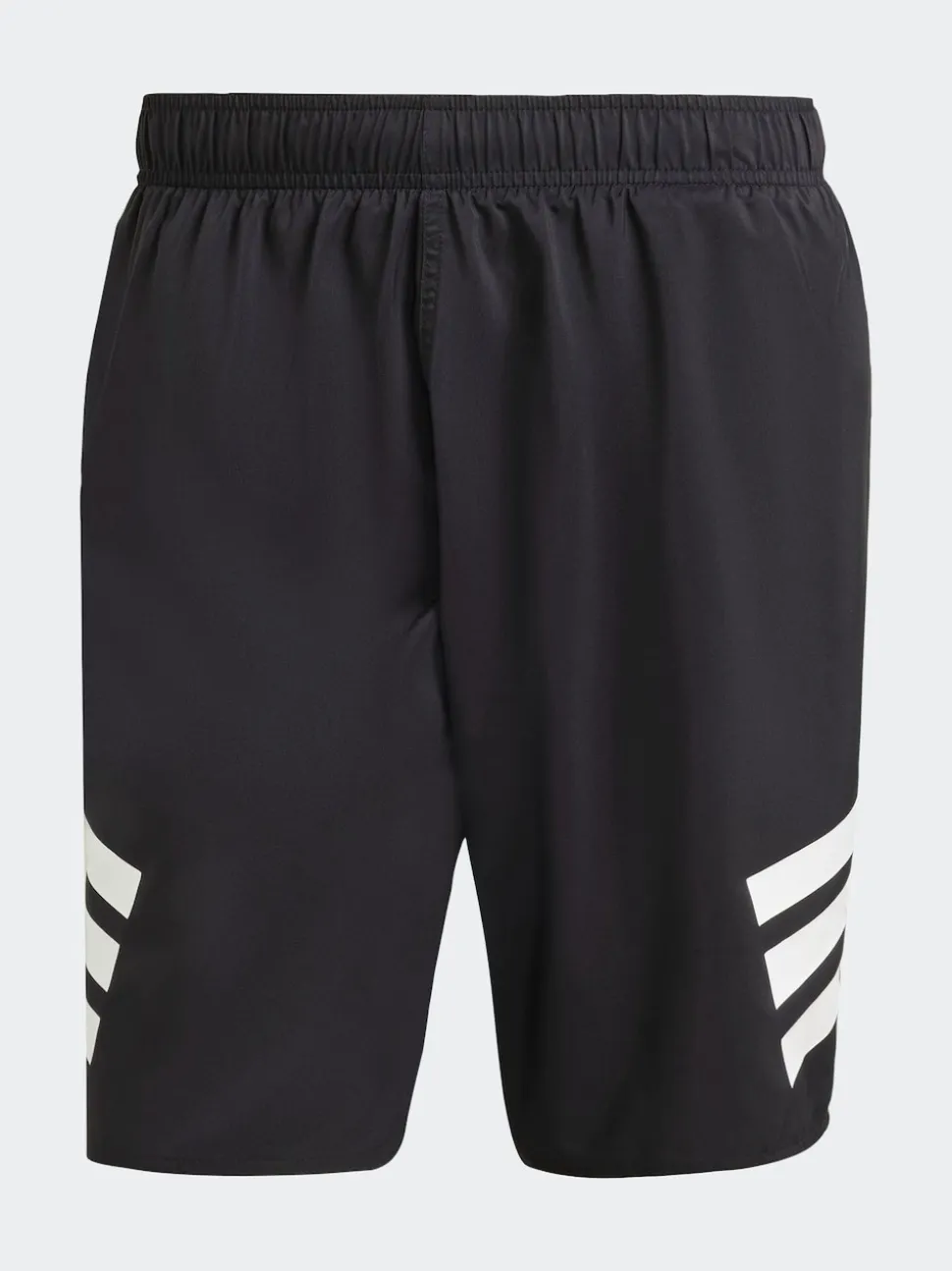 adidas Black/White 3-Stripes 8 Inch Swim Shorts