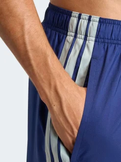 adidas Blue 3 Stripes Swim Shorts 8 Inch