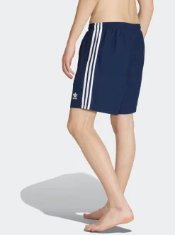 adidas Blue Adicolor 3-Stripes 8-Inch Swim Shorts