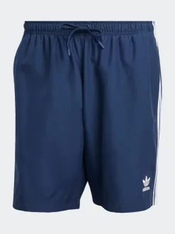 adidas Blue Adicolor 3-Stripes 8-Inch Swim Shorts