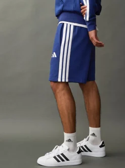 adidas Blue Essential 3-Stripes French Terry Shorts