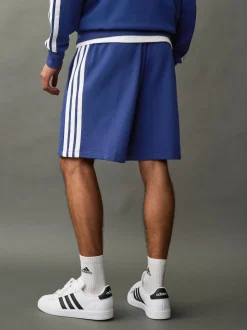adidas Blue Essential 3-Stripes French Terry Shorts