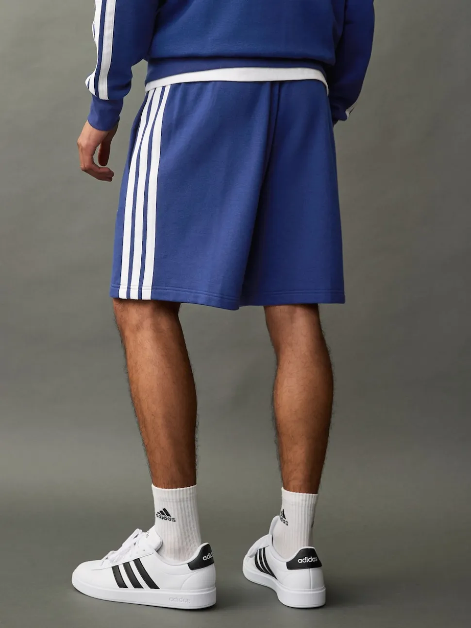 adidas Blue Essential 3-Stripes French Terry Shorts