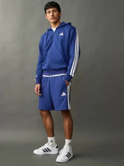 adidas Blue Essential 3-Stripes French Terry Shorts