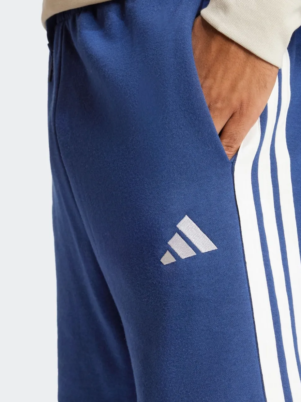 adidas Blue Essential 3-Stripes French Terry Shorts
