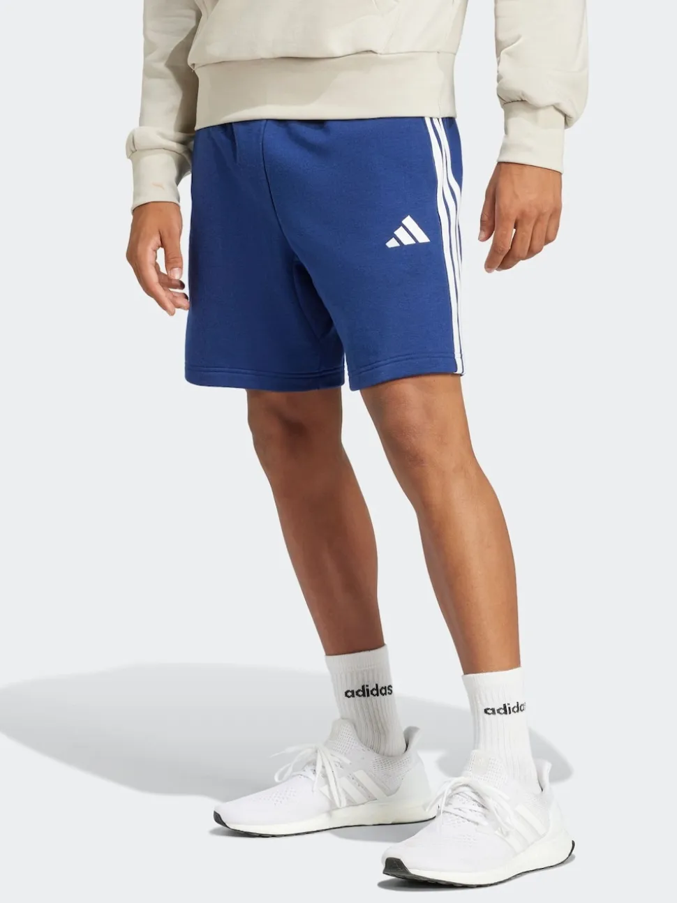 adidas Blue Essential 3-Stripes French Terry Shorts
