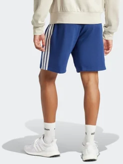 adidas Blue Essential 3-Stripes French Terry Shorts