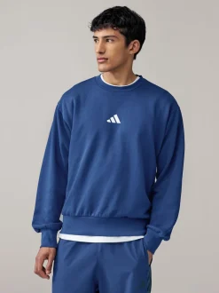 adidas Blue Essentials Feelcozy Fleece Sweatshirt