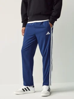 adidas Blue Essentials 3-Stripes Stanford Open Hem Joggers