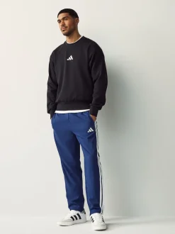 adidas Blue Essentials 3-Stripes Stanford Open Hem Joggers