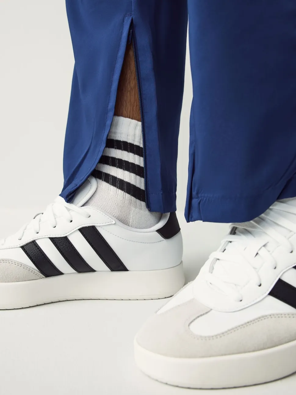 adidas Blue Essentials 3-Stripes Stanford Open Hem Joggers