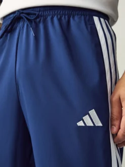 adidas Blue Essentials 3-Stripes Stanford Open Hem Joggers