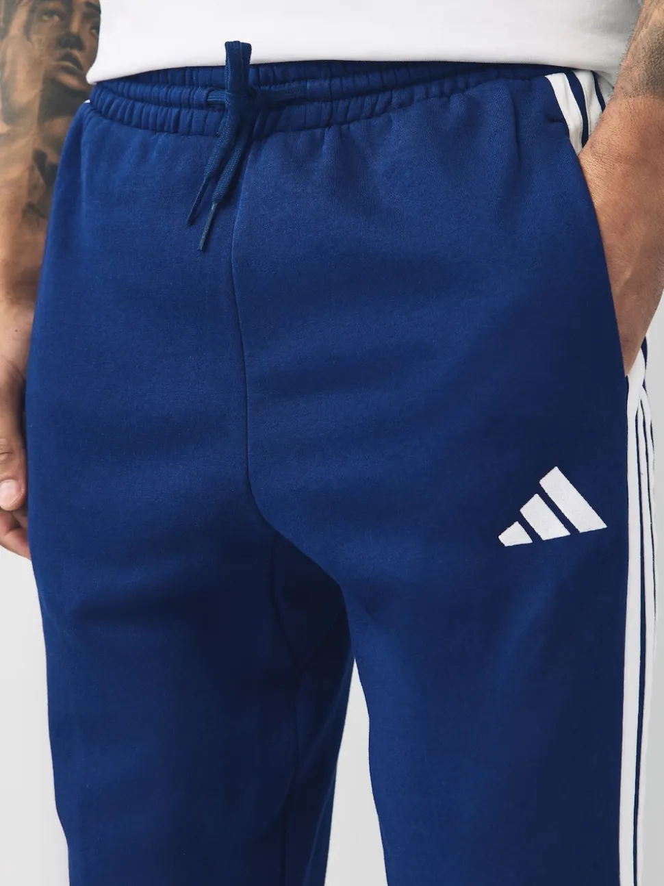 adidas Blue Essentials 3-Stripes Fleece Joggers