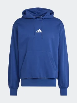 adidas Blue Navy Essentials Feelcozy Fleece Hoodie