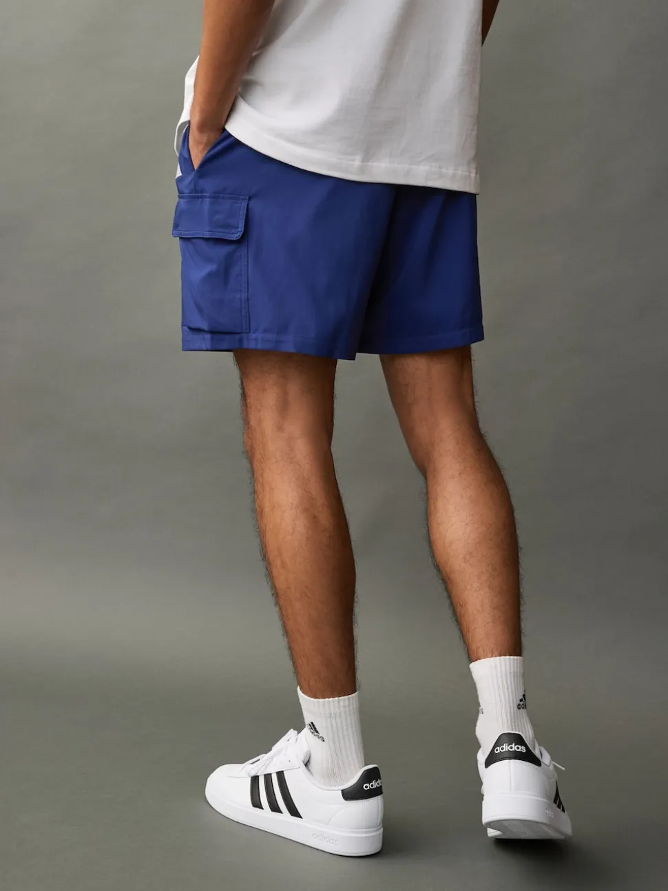 adidas Blue Small Essentials Logo Cargo Chelsea Shorts