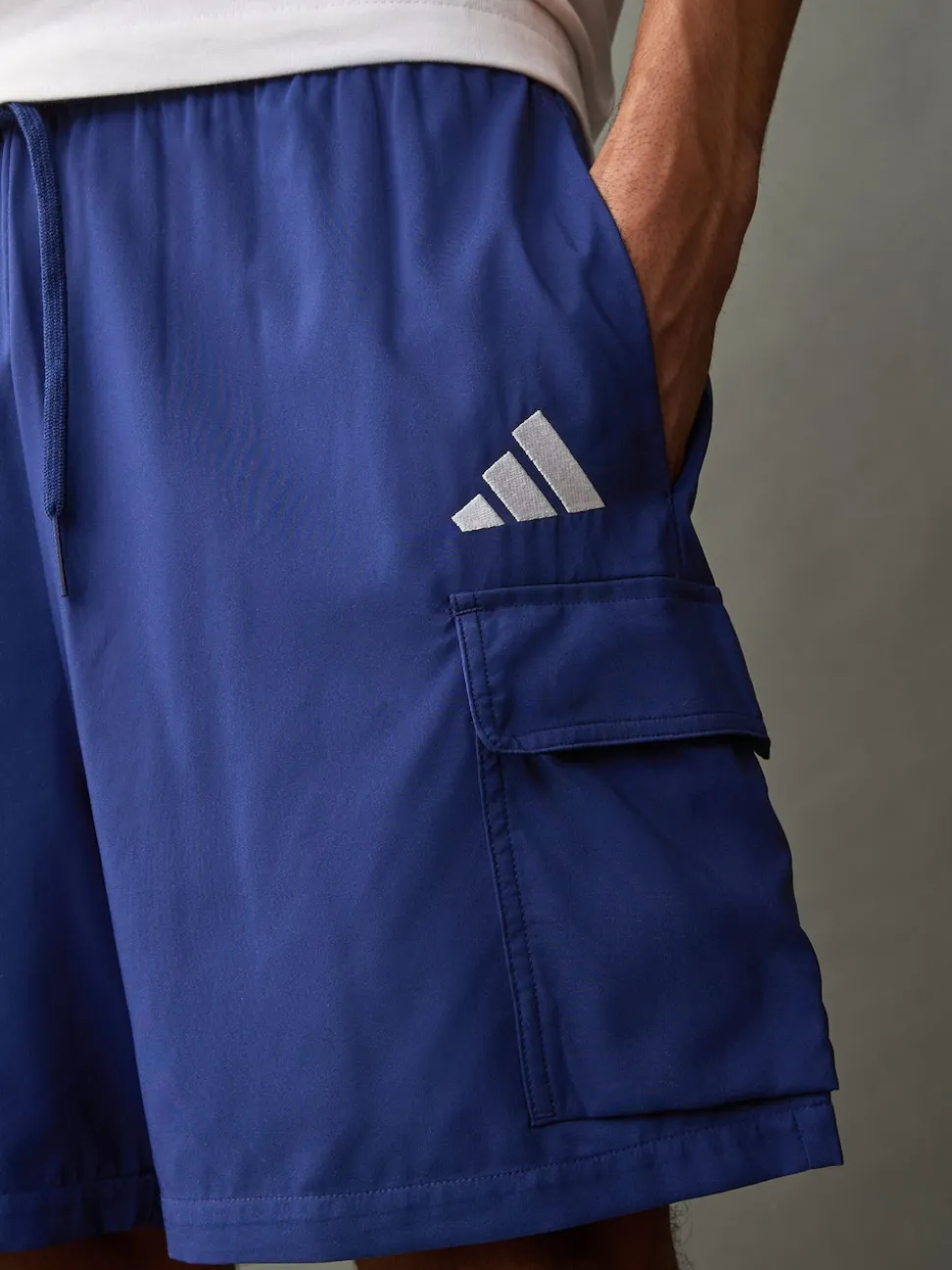 adidas Blue Small Essentials Logo Cargo Chelsea Shorts