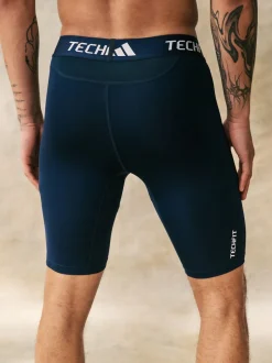 adidas Blue TECHFIT Compression Training Short Tights