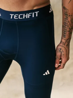 adidas Blue TECHFIT Compression Training Short Tights