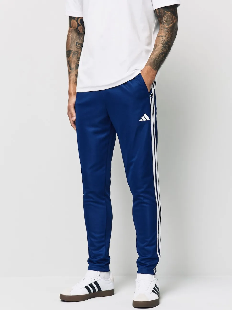 adidas Blue Train Essentials 3-Stripes Training Joggers