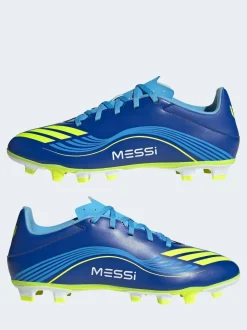 adidas Blue/Yellow Adult F50 Messi Club Firm Ground Boots