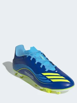 adidas Blue/Yellow Adult F50 Messi Club Firm Ground Boots