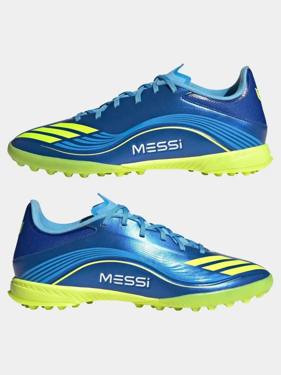 adidas Blue/Yellow Adult F50 Messi League Turf Boots