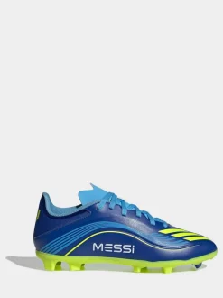 adidas Blue/Yellow Kids F50 Messi League Firm/Multi Ground Boots
