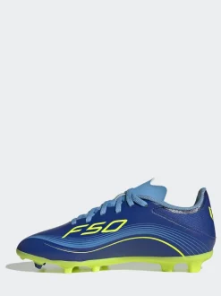 adidas Blue/Yellow Kids F50 Messi League Firm/Multi Ground Boots