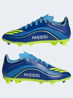adidas Blue/Yellow Kids F50 Messi League Firm/Multi Ground Boots