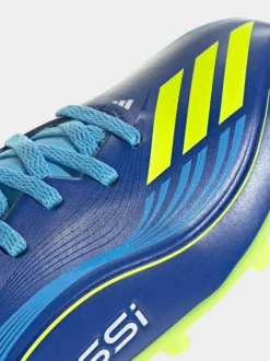 adidas Blue/Yellow Kids F50 Messi League Firm/Multi Ground Boots