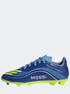 adidas Blue/Yellow Kids F50 Messi League Firm/Multi Ground Boots