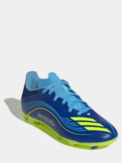 adidas Blue/Yellow Kids F50 Messi League Firm/Multi Ground Boots