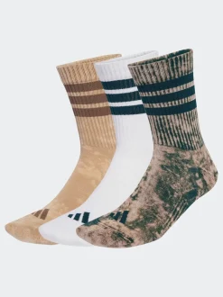 adidas Brown Stonewash Crew Socks 3 Pack