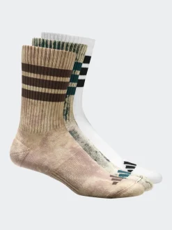 adidas Brown Stonewash Crew Socks 3 Pack