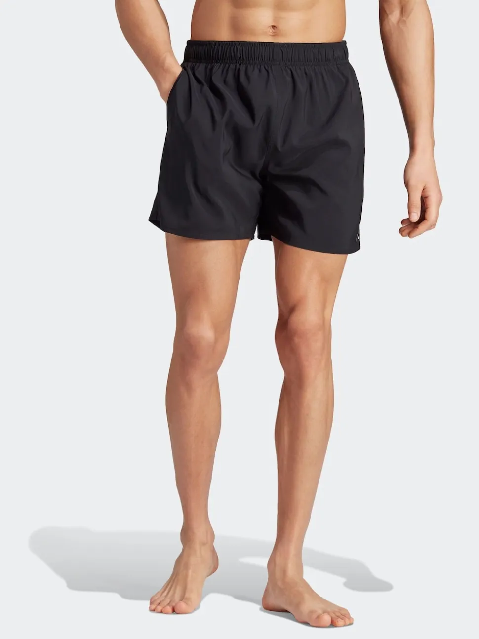 adidas Dark Black Solid CLX Short Length Swim Shorts