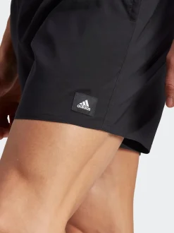adidas Dark Black Solid CLX Short Length Swim Shorts