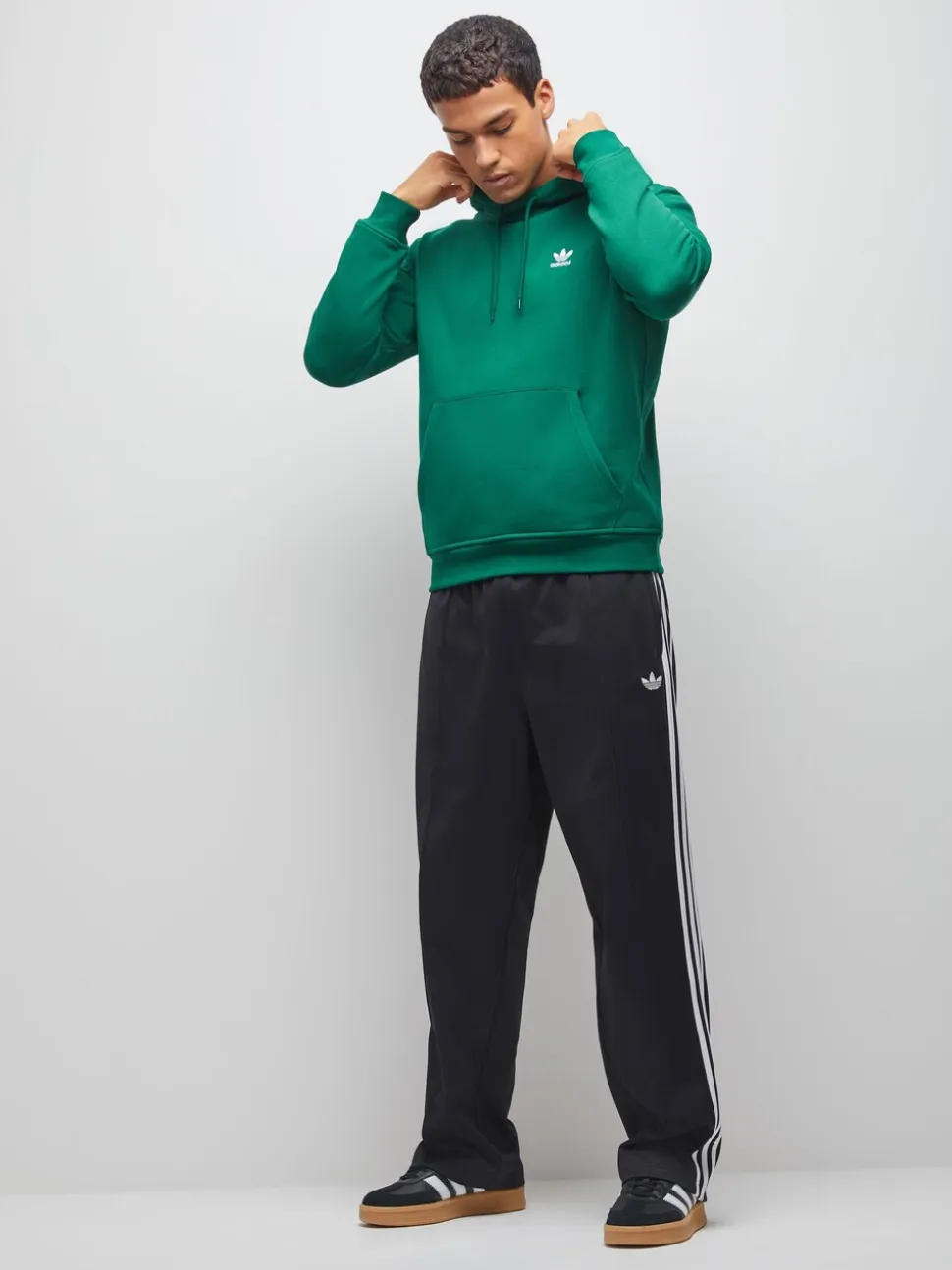 adidas Dark Green Trefoil Essentials Hoodie