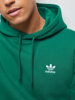 adidas Dark Green Trefoil Essentials Hoodie